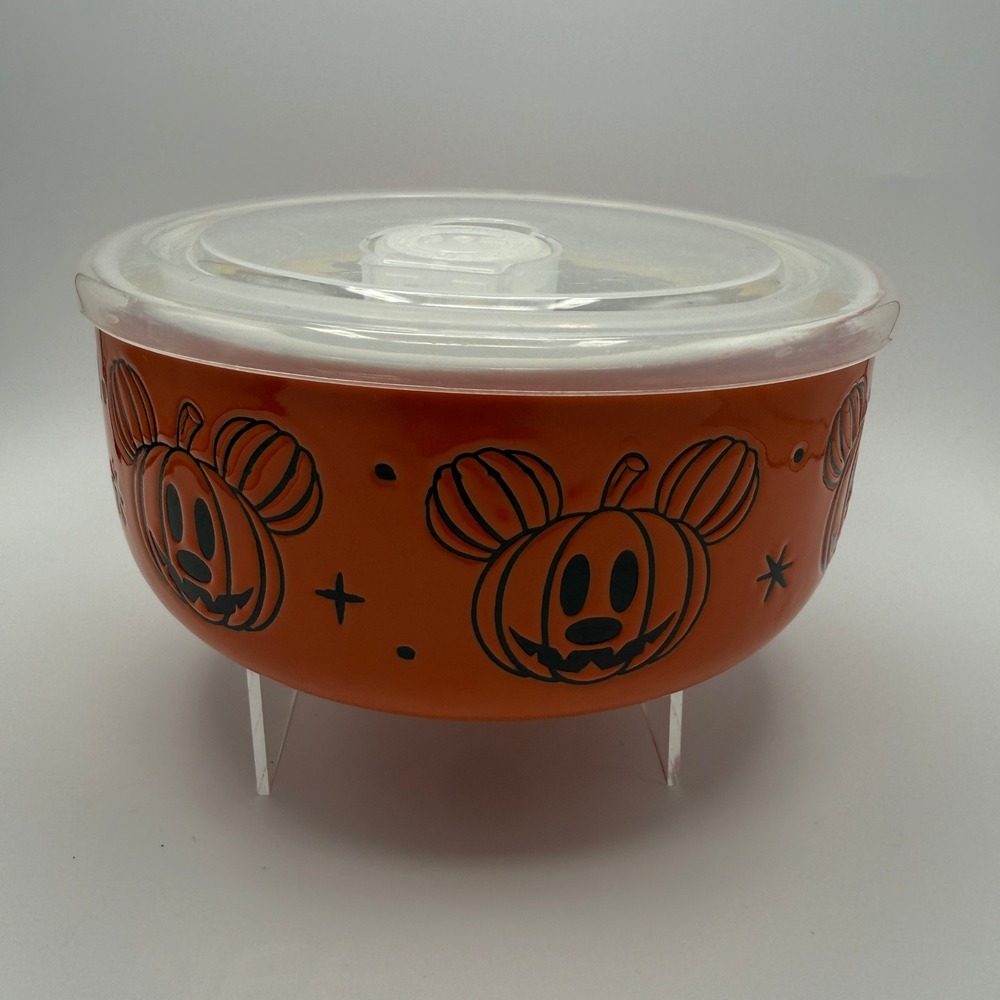 Disney Mickey Mouse Pumpkin Halloween Ceramic Storage Bowl Orange 6in Fall